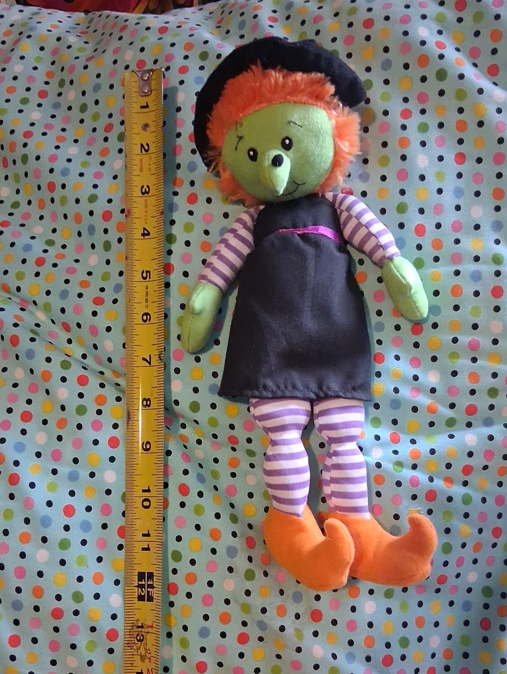 Green and Orange Witch Plush Doll - Kids Toys